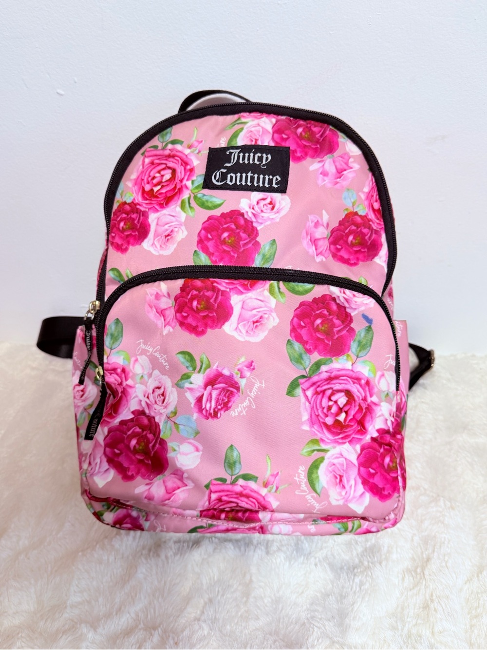Juicy Couture Pink Rose Print Backpack